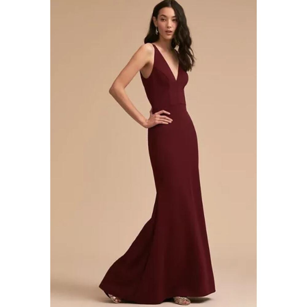NWT BHLDN Jones Maxi Stretch Crepe Sleeveless V-Neck Dress Burgundy‎ Size 12